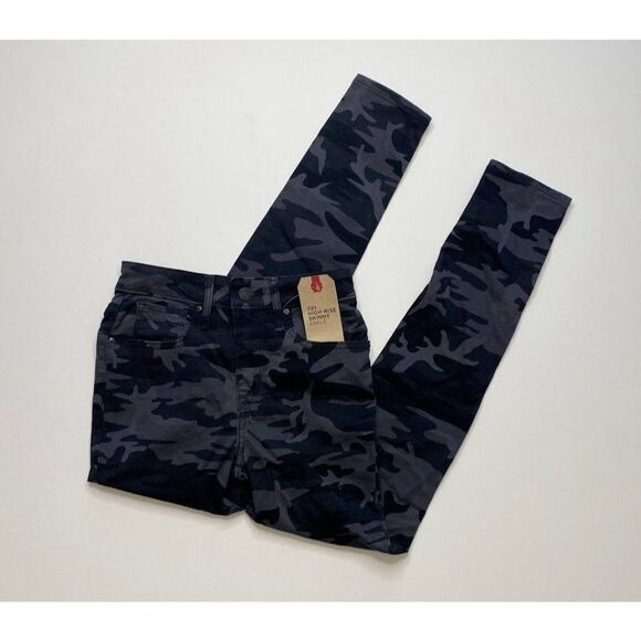 Levi's 721 Skinny Ankle Jeans‎ 26 Gray Camo Women's High-Rise Stretchy NEW - Picture 5 of 14